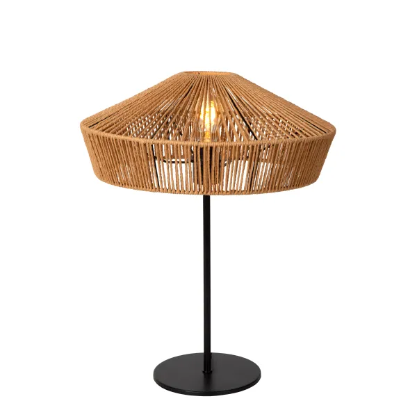 Lucide YUNKAI - Table lamp - Ø 40 cm - 1xE27 - Light wood image 1