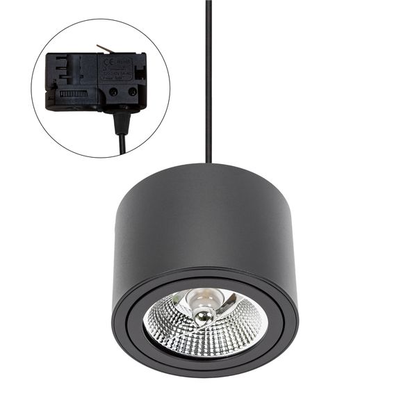 CHLOE AR111 SURFACE MOUNTED GU10 250V IP20 139x100mm BLACK round adjustable TRACK image 8