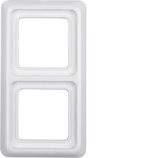 Frame 2gang, sealing, splash-proteced flush-mtd IP44, p. white glossy image 1