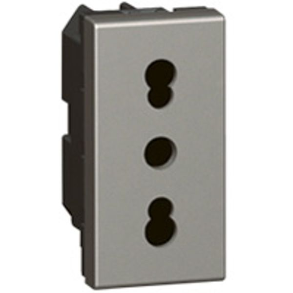 Socket 16A 2P+T 10/16A Shuttered, Magnesium, Legrand - Arteor image 1