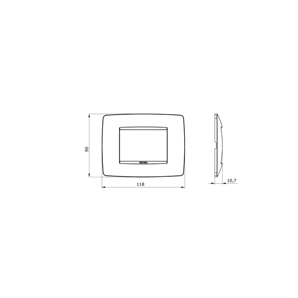 ONE PLATE - IN PAINTED TECHNOPOLYMER - 3 MODULE - SATIN WHITE - CHORUSMART image 1