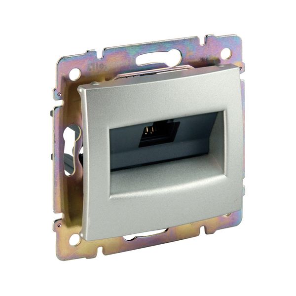 RJ45 socket category 6 FTP 1 output aluminium image 1