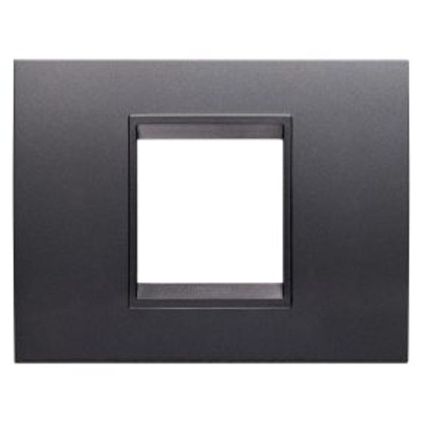 LUX PLATE - IN PAINTED TECHNOPOLYMER - 2 MODULES - SLATE ABSOLUTE - INNER FRAME MATT SLATE - CHORUSMART image 1