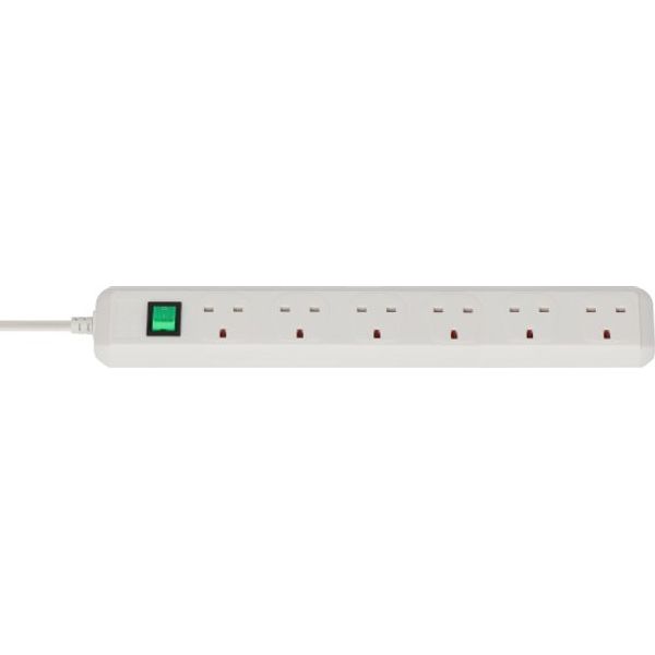 Eco-Line extension lead 6-way white 1,5m H05VV-F 3G1,25 *GB* image 1