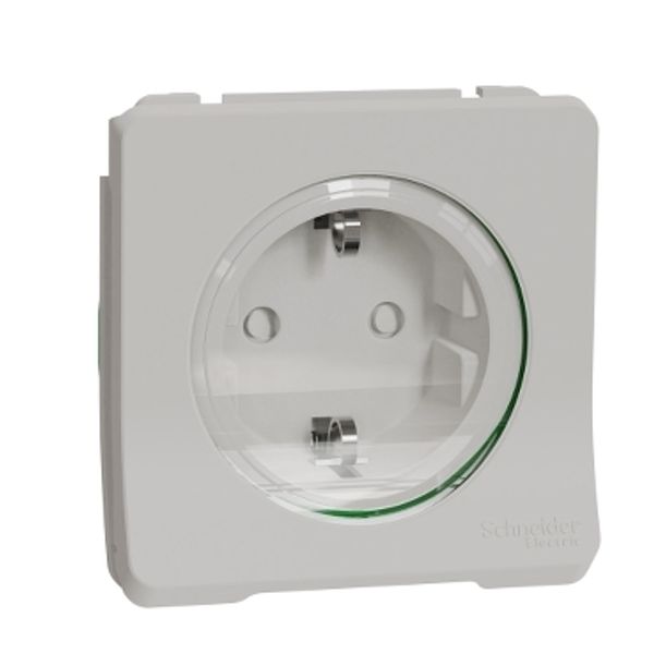 Socket-outlet, Mureva Styl, 2P + E with shutters, side earth, 16A, 250V, flush, white image 2