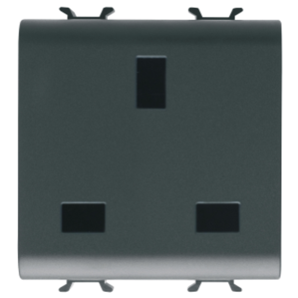 BRITISH STANDARD SOCKET-OUTLET 250V ac - 2P+E 13A - 2 GANG - SATIN BLACK - CHORUSMART image 1