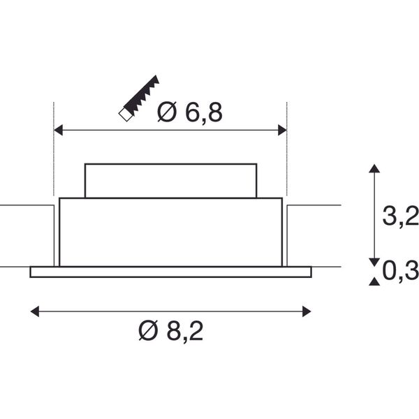 NEW TRIA LED 3W DL ROUND SET, alu brushed, 3W, 38ø, 3000K image 3