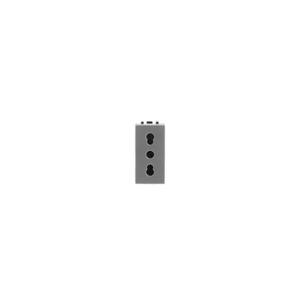 N2133 PL Socket outlet IT P17/11 Italian type Bipasso Silver - Zenit image 1