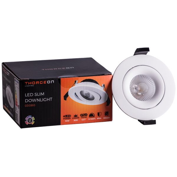 LED Downlight 10W DIMM CCT 800Lm 40° CRI 90 Flicker-Free Cutout 83-88mm (External Driver Included) RAL9003 THORGEON image 1