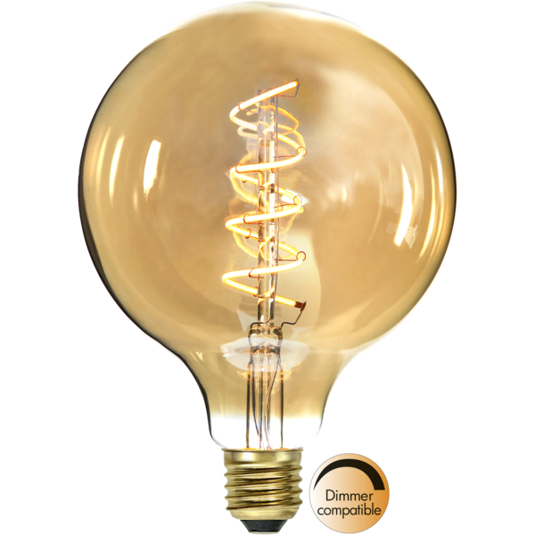 LED Lamp E27 G125 Decoled Spiral Amber image 2