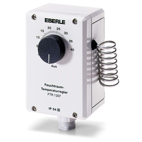 Wet room temperature controller, 0...40C, AC 230V, 1 changeover contact, 16 A, external scale image 1