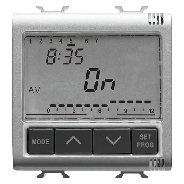 ELETRONIC DAILY/WEEKLY TIMER, 1-CHANNEL - 230V ac 50/60Hz - 2 MODULES - TITANIUM - CHORUSMART image 2