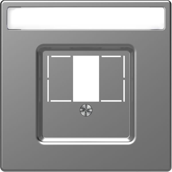 Central plate w. square opening and label field, stainless steel, System Design image 5