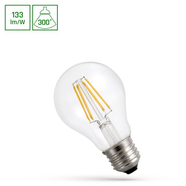 Spectrum LED Filament Bulb A60 7W E27 clear 930lm Neutral White 4000K 300° image 1