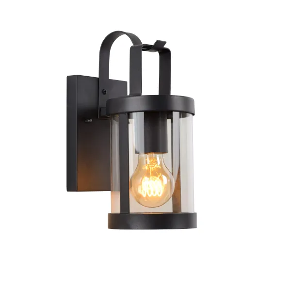 LINDELO Wall Light IP23 E27 H28cm Black image 1