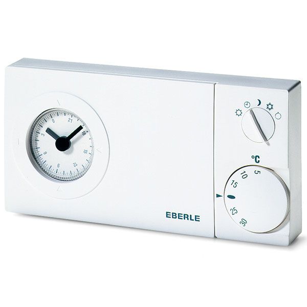 Clock thermostat, weekly program, 5-30C, battery operated, 1 changer, potential free, 10 A image 1