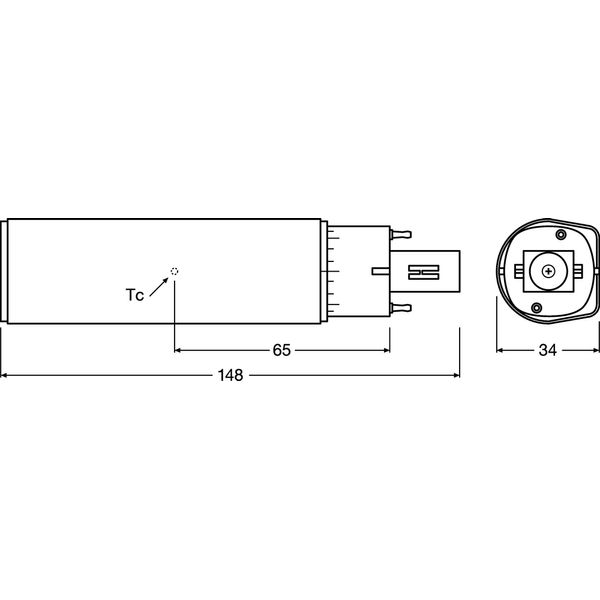 OSRAM DULUX LED D EM & AC MAINS 7W 830 G24D-2 image 5