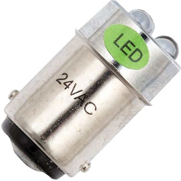 Ba15d 3x Single LED T16x35 24V 20mA AC/DC Green 20Khrs image 1