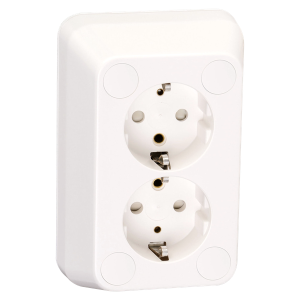 Robust - double socket outlet - 2P+E - surface - screwless - 16A - 250V - white image 4