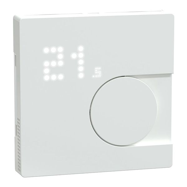 Connected room temperature controller module, lotus white, System Design, Works with Wiser, Zigbee, Wiser Home image 1