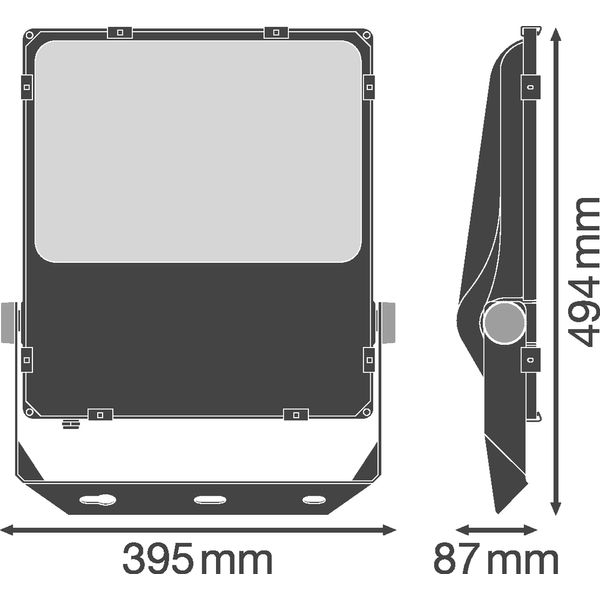 FLOODLIGHT PERFORMANCE ASYM 45x140 200 W 4000 K BK image 3