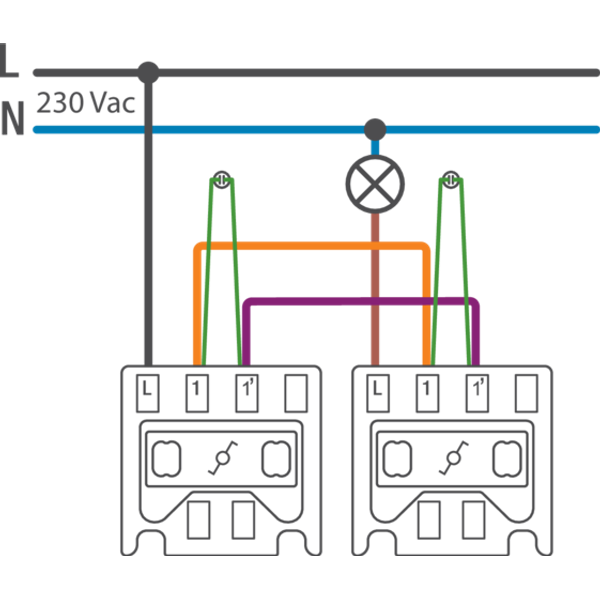 Splashproof two-way control switch 10 AX/250 Vac with transparent wind image 3