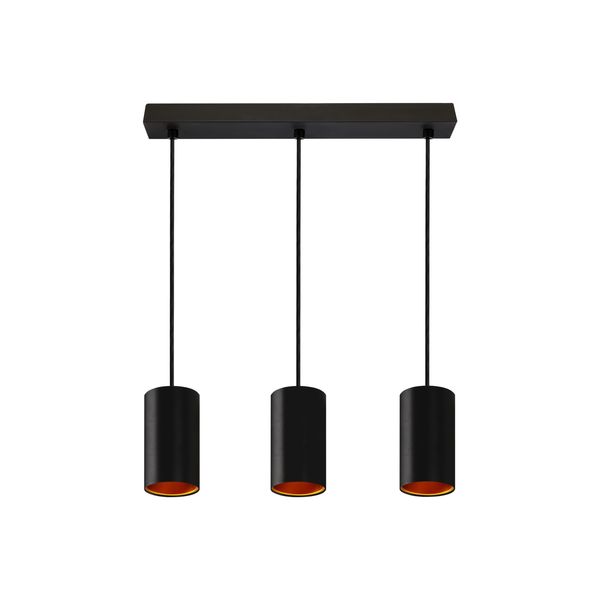 CHLOE GU10 x3 IP20 pendant lamp black golden rectangular base image 5