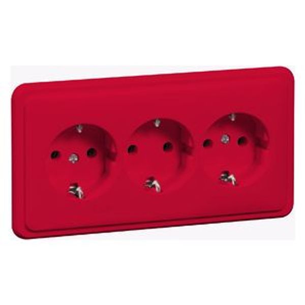 STANDARD toilet 3-way, whiteh yard, plug-in incl. inline cover frame, red image 1