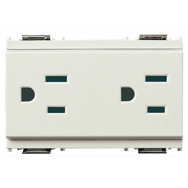 Two 2P+E15A127V USA SICURY outlets white image 1