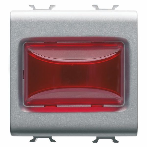 PROTRUDING INDICATOR LAMP - 12V ac/dc / 230V ac 50/60 Hz - RED - 2 MODULES - TITANIUM - CHORUSMART image 2