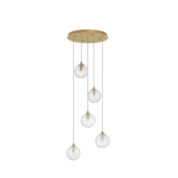 Brass Gold Metal  Clear Structured Glass   LED G9 5x5 Watt 230 Volt  IP20 Bulb Excluded   D: 35 H: 180 cm Adjustable Height image 1