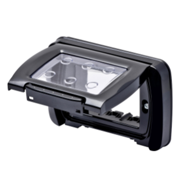 WATERTIGHT PLATE - SELF-SUPPORTING - 4 GANG - TONER BLACK - SYSTEM image 1