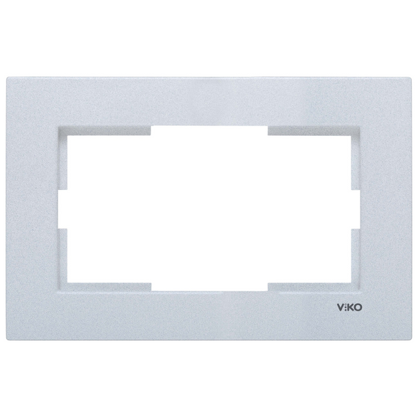 Novella Accessory Silver Two Gang Flush Mounted Frame image 1