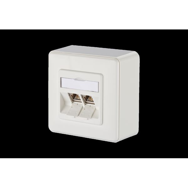 E-DAT modul 2 port AP Cat.6A, pure white image 1