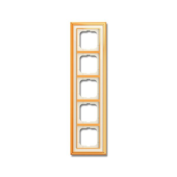 1725-838 Cover Frame Busch-dynasty® polished brass ivory white image 1