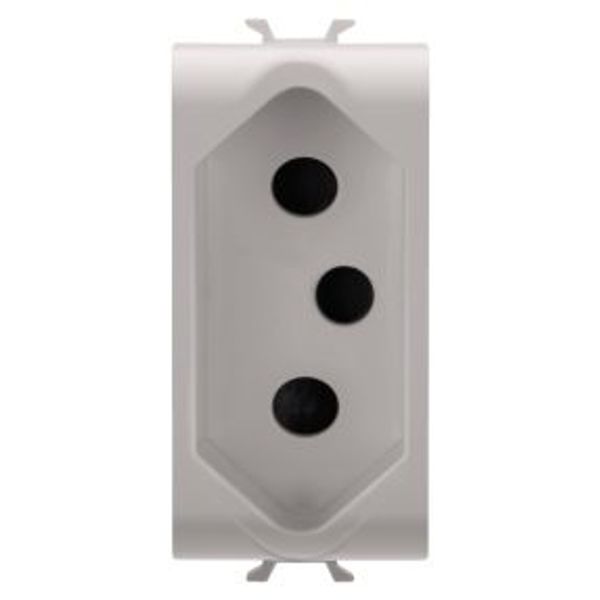 SOUTH AFRICAN STANDARD SOCKET-OUTLET - 250V ac - 2P+E 16A - 1 MODULE - NATURAL SATIN BEIGE - CHORUSMART image 1