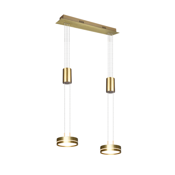 Franklin LED pendant 2-pc matt brass image 1