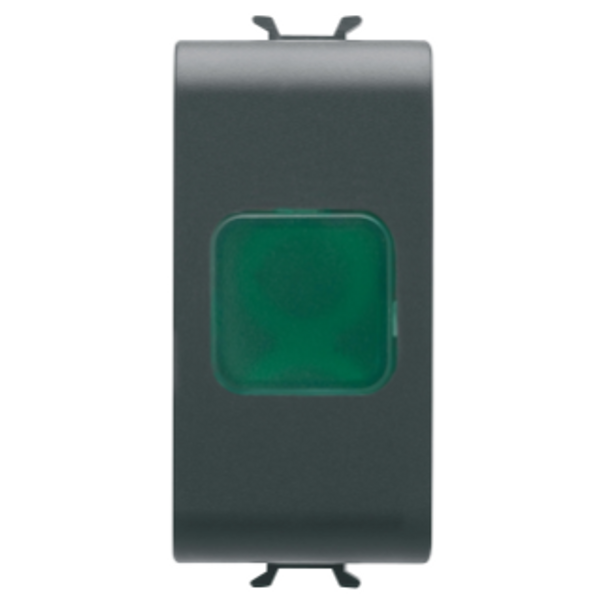 SINGLE INDICATOR LAMP - GREEN - 1 MODULE - SATIN BLACK - CHORUSMART image 1