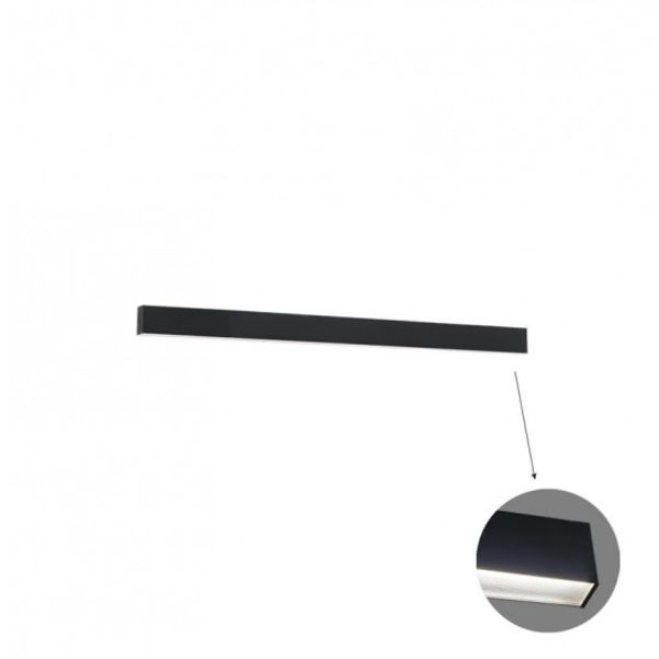 Linear Wall Lamp L580 4000K Black Microprismatic D image 1