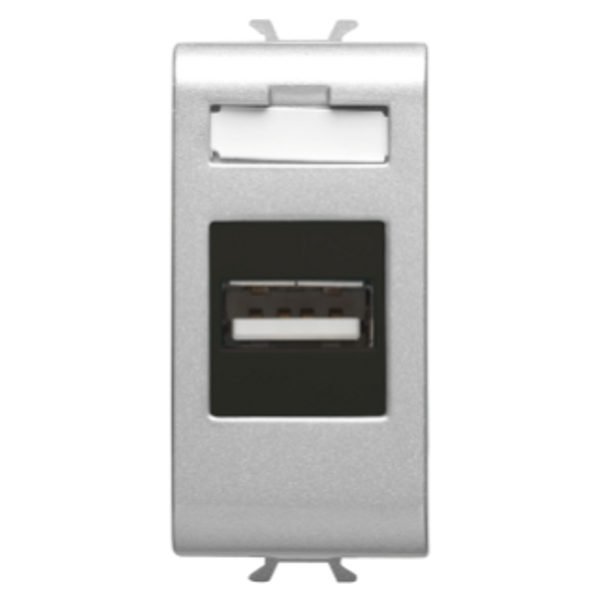 USB SOCKET-OUTLET - 1 MODULE - TITANIUM - CHORUSMART image 1