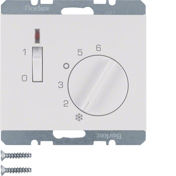 Temp. cont., NC contact, centre plate, 24V AC/DC, rocker sw., K.1, p.w image 1