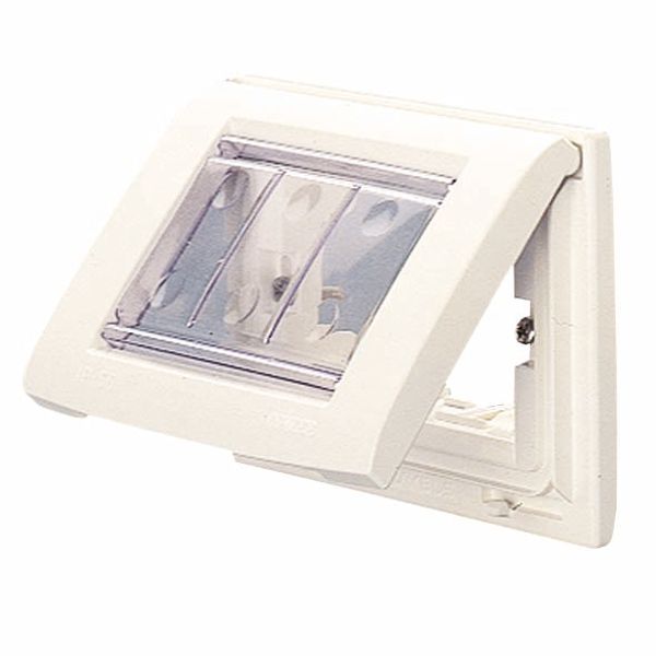 SELF SUPPORTING WATERTIGHT PLATE - FOR FLUSH-MOUNTING RECTANGULAR BOXES  - IP55 - 4 GANG - TONER BLACK - PLAYBUS image 2