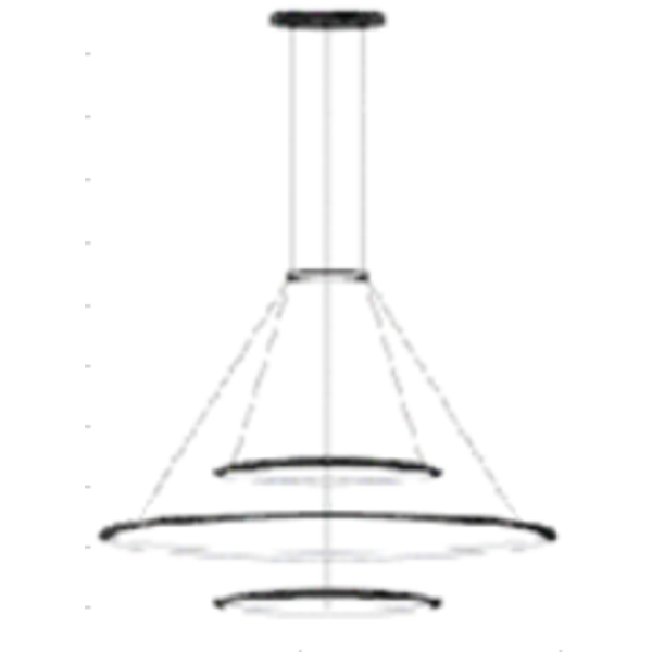 Pendant Circular Outward 3 Rings (ø900 ø2000 ø900) LED 211.2W 10651lm 4000K Black image 1