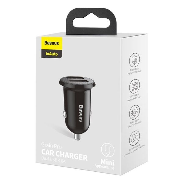 Car Quick Charger 40W 12-24V 2xUSB QC4.0 SCP FCP AFC, Dark Gray image 4