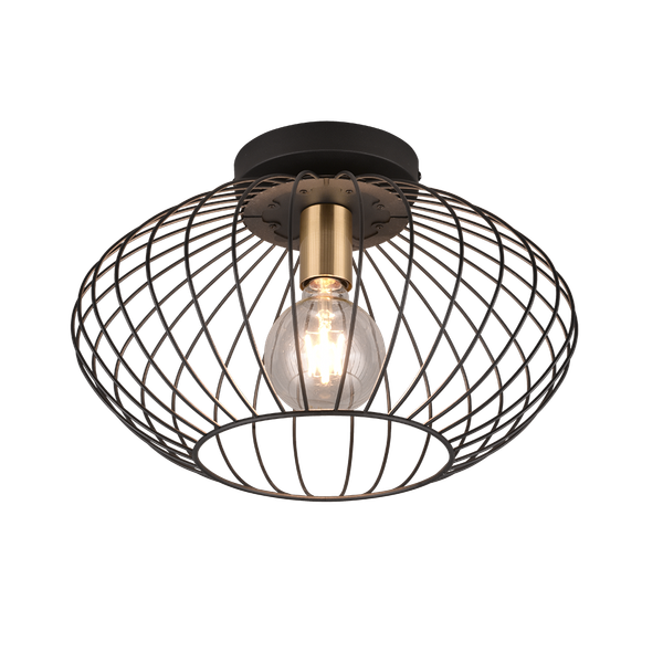 Grid ceiling lamp 40 cm E27 matt black image 1