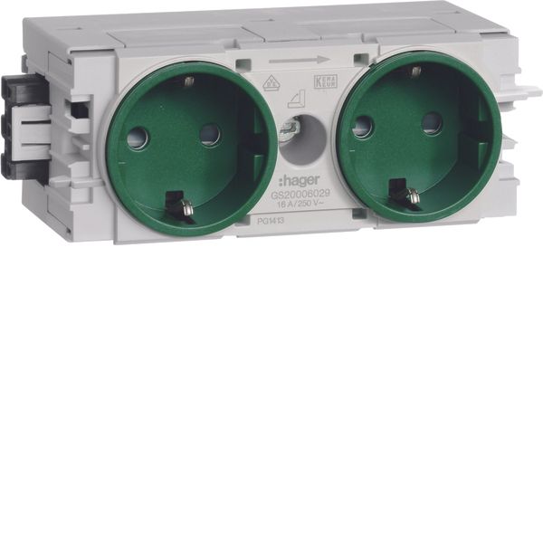 Socket-outlet 2-g. Wago C-Profile green image 1