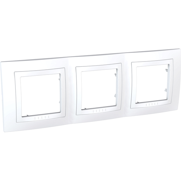 Unica Basic - cover frame - 3 gangs, H71 - white/white image 2