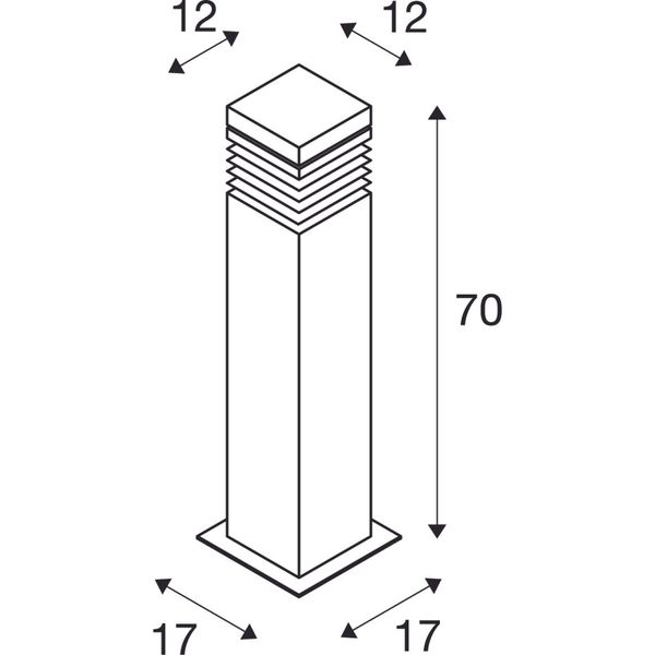 ARROCK GRANITE 70 floor lamp, E27, max. 15W, salt&pepper image 3