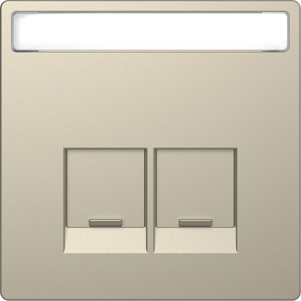 Cen.pl. 2-gng w. label field f. Schneider Electric RJ45-Connctr.sahara,Sys.Des image 2