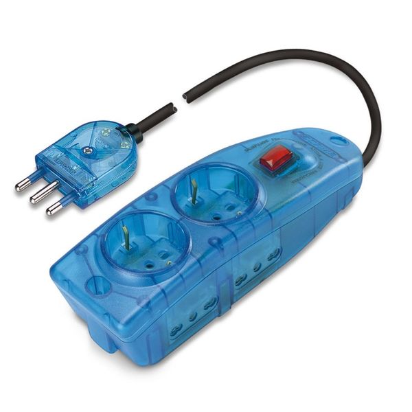 MULTI-OUTLET SOCKET TRANS. TURQUOISE image 1